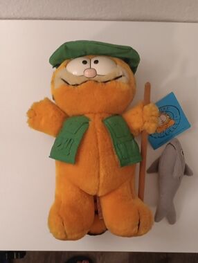 Garfield Plush Fisherman Toy - Orange & Green Stuffed Animal